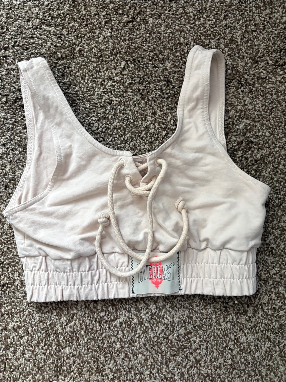 Free people Everlast Lace-Up Crop Sports Bra in Pale Cream XS